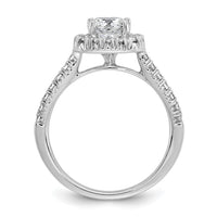 14k 3/8ct Lab Grown Dia VS/SI+ G+ 1ct Cushion Center Semi Halo Eng Ring