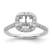 14k 3/8ct Lab Grown Dia VS/SI+ G+ 1ct Cushion Center Semi Halo Eng Ring