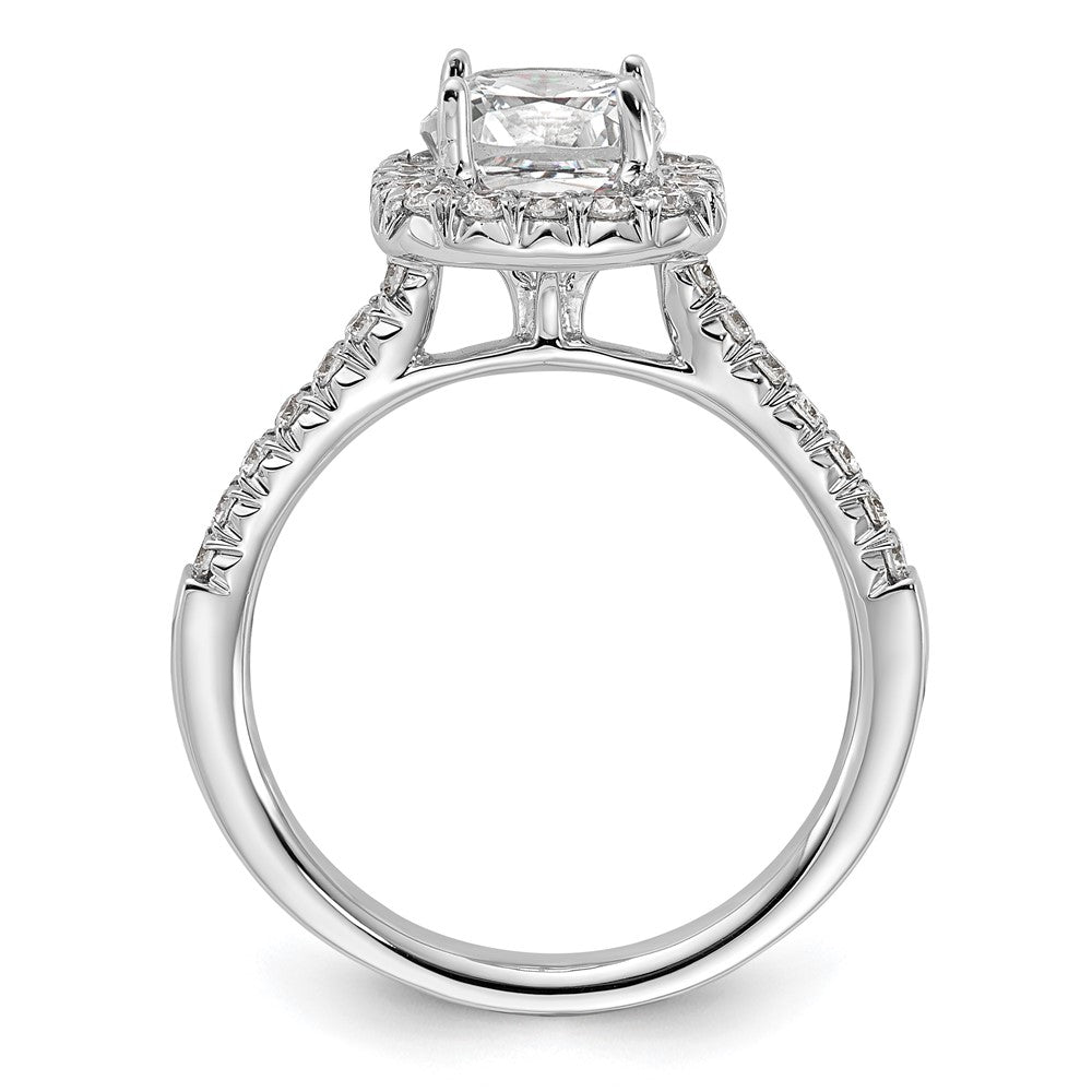 14k 1/2ct Lab Grown Dia VS/SI+ G+ 1 1/2ct Cushion Center Semi Halo Eng Ring