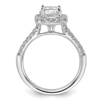 14k 1/2ct Lab Grown Dia VS/SI+ G+ 1 1/2ct Cushion Center Semi Halo Eng Ring