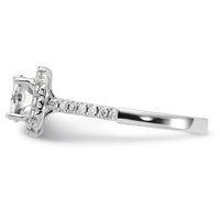 14k 1/2ct Lab Grown Dia VS/SI+ G+ 1 1/2ct Cushion Center Semi Halo Eng Ring