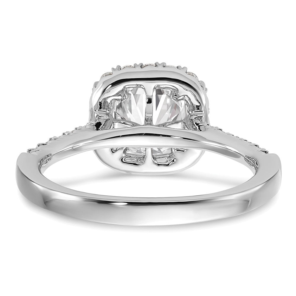 14k 1/2ct Lab Grown Dia VS/SI+ G+ 1 1/2ct Cushion Center Semi Halo Eng Ring
