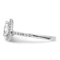 14kw 1/3 ct Lab Grown Diamond VS/SI+ G+ 3/4 ct Center Pear Semi Eng Ring