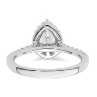 14kw 1/3 ct Lab Grown Diamond VS/SI+ G+ 3/4 ct Center Pear Semi Eng Ring