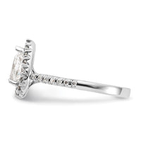 14kw 3/8 ct Lab Grown Diamond VS/SI+ G+ 1 ct Center Pear Semi Eng Ring