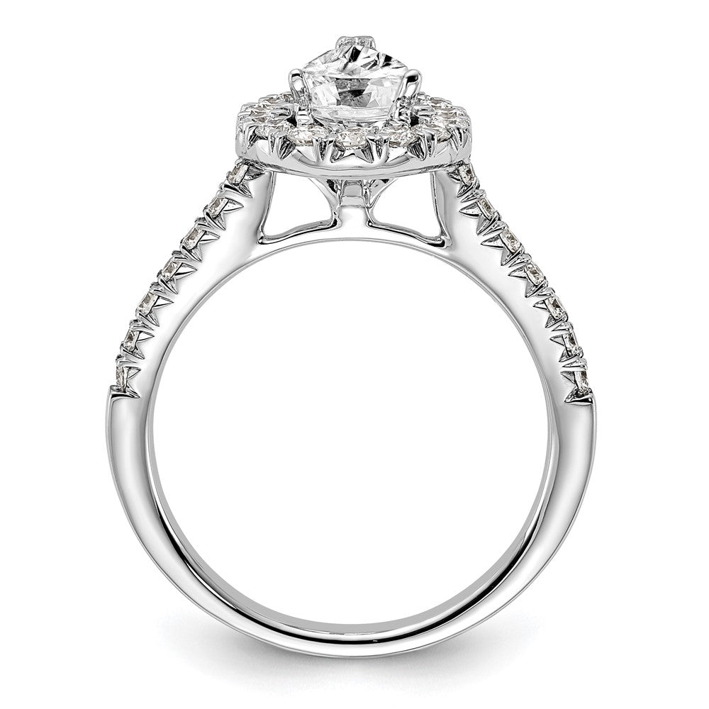 14kw 5/8 ct Lab Grown Diamond VS/SI+ G+ 1 1/2 ct Center Pear Semi Eng Ring