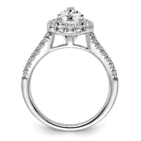 14kw 5/8 ct Lab Grown Diamond VS/SI+ G+ 1 1/2 ct Center Pear Semi Eng Ring