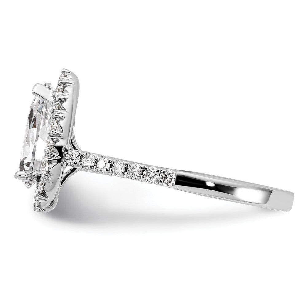 14kw 5/8 ct Lab Grown Diamond VS/SI+ G+ 1 1/2 ct Center Pear Semi Eng Ring