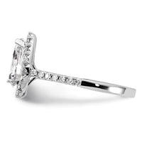14kw 5/8 ct Lab Grown Diamond VS/SI+ G+ 1 1/2 ct Center Pear Semi Eng Ring