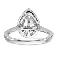 14kw 5/8 ct Lab Grown Diamond VS/SI+ G+ 1 1/2 ct Center Pear Semi Eng Ring