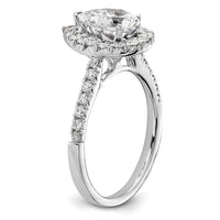 14kw 5/8 ct Lab Grown Diamond VS/SI+ G+ 1 1/2 ct Center Pear Semi Eng Ring