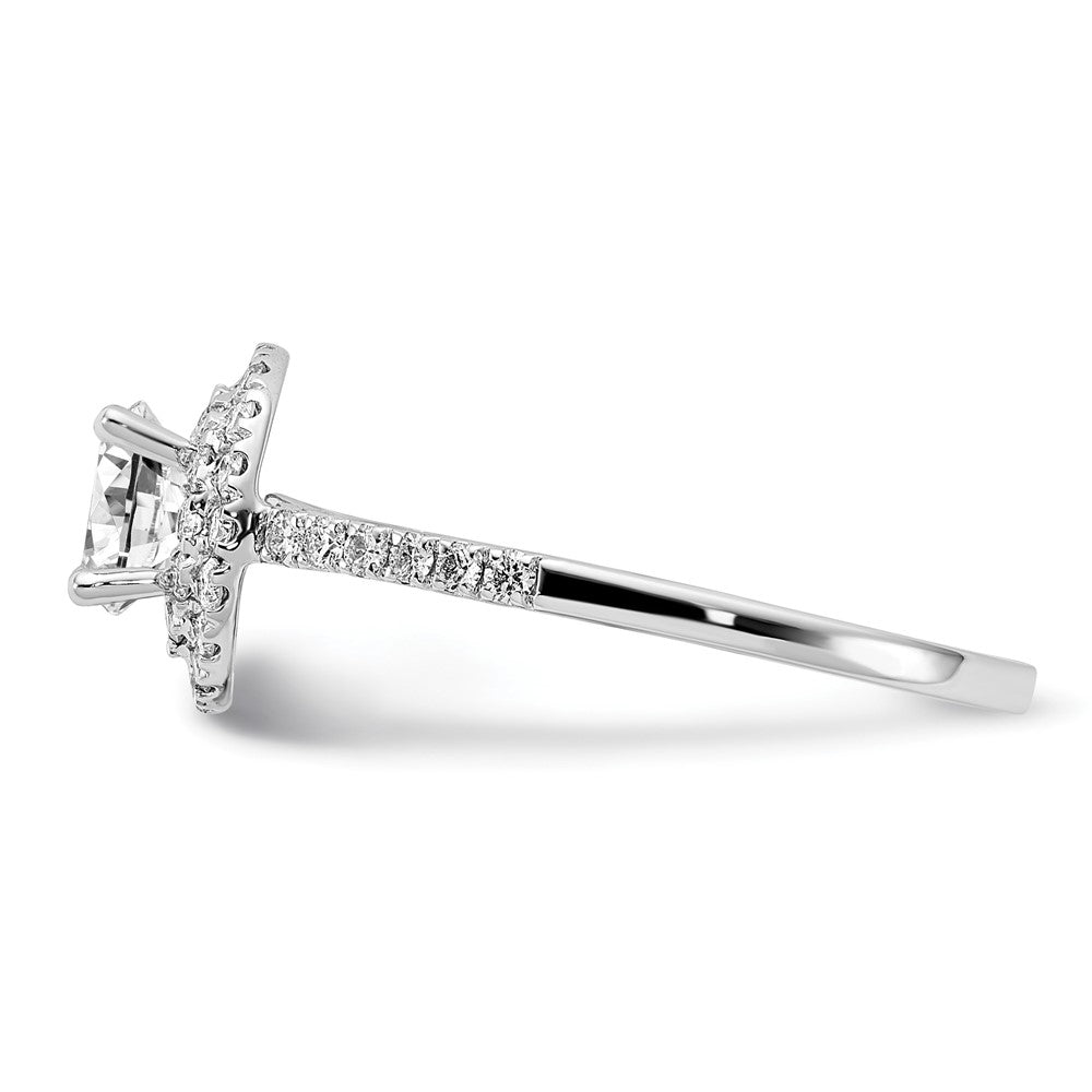 14kw 7/8ct Lab Grown Diamond VS/SI+ G+ Comp Double Halo Eng Ring