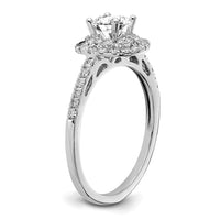 14kw 7/8ct Lab Grown Diamond VS/SI+ G+ Comp Double Halo Eng Ring