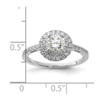 14kw 7/8ct Lab Grown Diamond VS/SI+ G+ Comp Double Halo Eng Ring