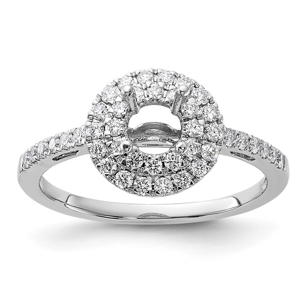 14kw 7/8ct Lab Grown Diamond VS/SI+ G+ Comp Double Halo Eng Ring