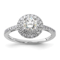 14kw 7/8ct Lab Grown Diamond VS/SI+ G+ Comp Double Halo Eng Ring
