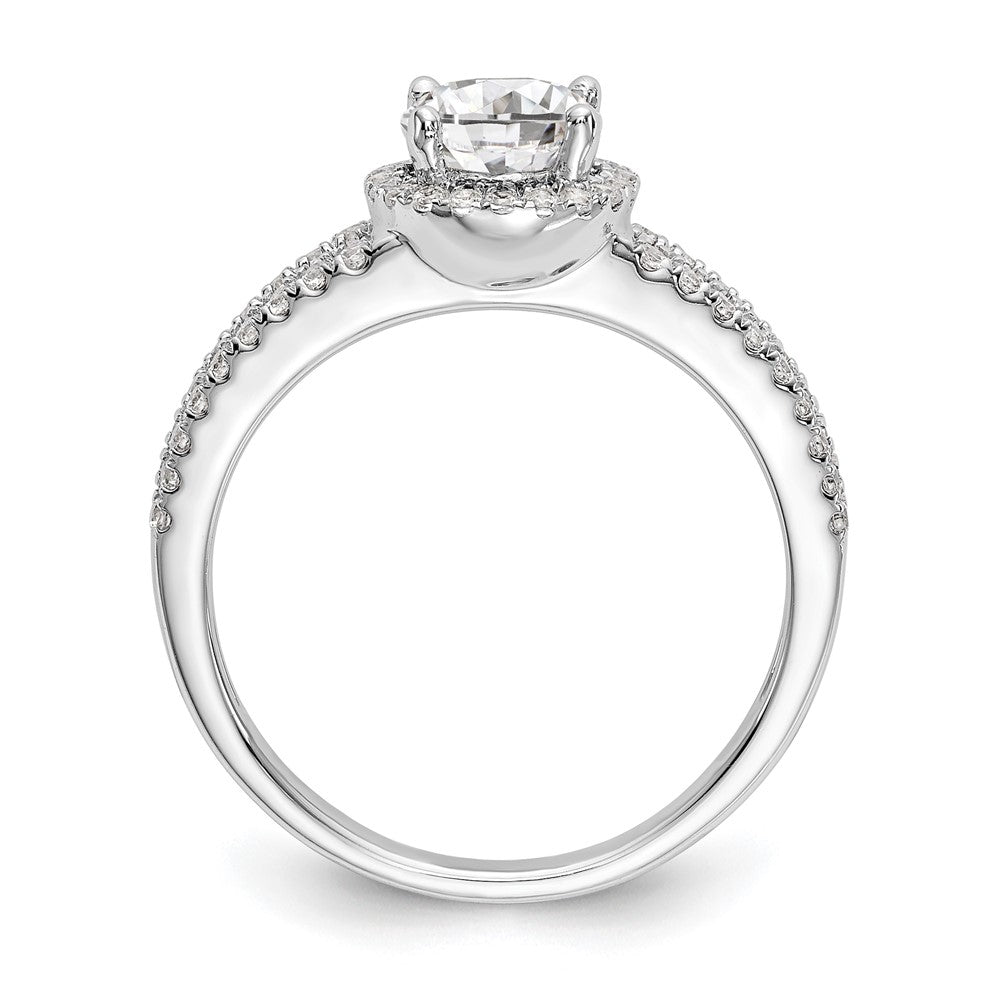 14kw 1/3ct Lab Grown Diamond VS/SI+ G+ 3/4ct Center Round Semi Eng Ring