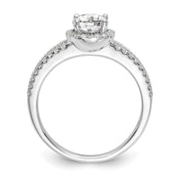 14kw 1/3ct Lab Grown Diamond VS/SI+ G+ 3/4ct Center Round Semi Eng Ring