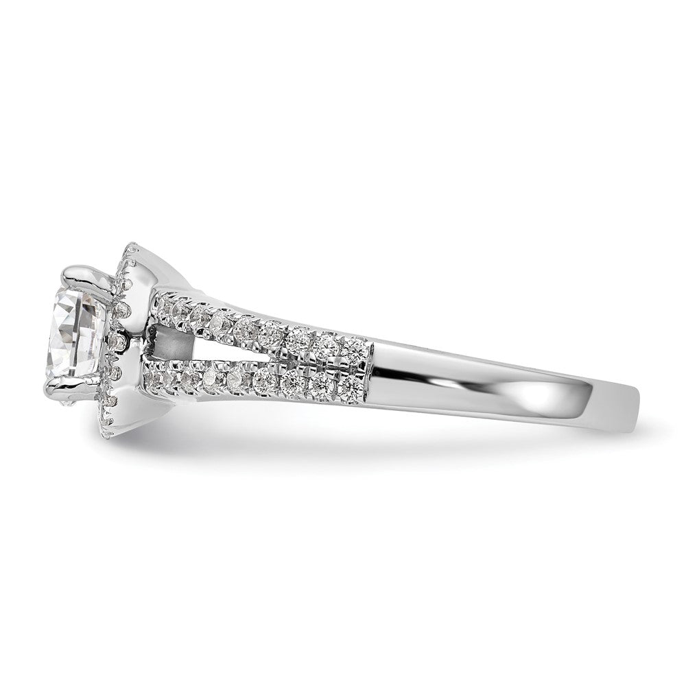 14kw 1/3ct Lab Grown Diamond VS/SI+ G+ 3/4ct Center Round Semi Eng Ring