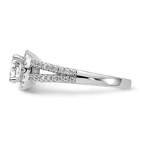 14kw 1/3ct Lab Grown Diamond VS/SI+ G+ 3/4ct Center Round Semi Eng Ring