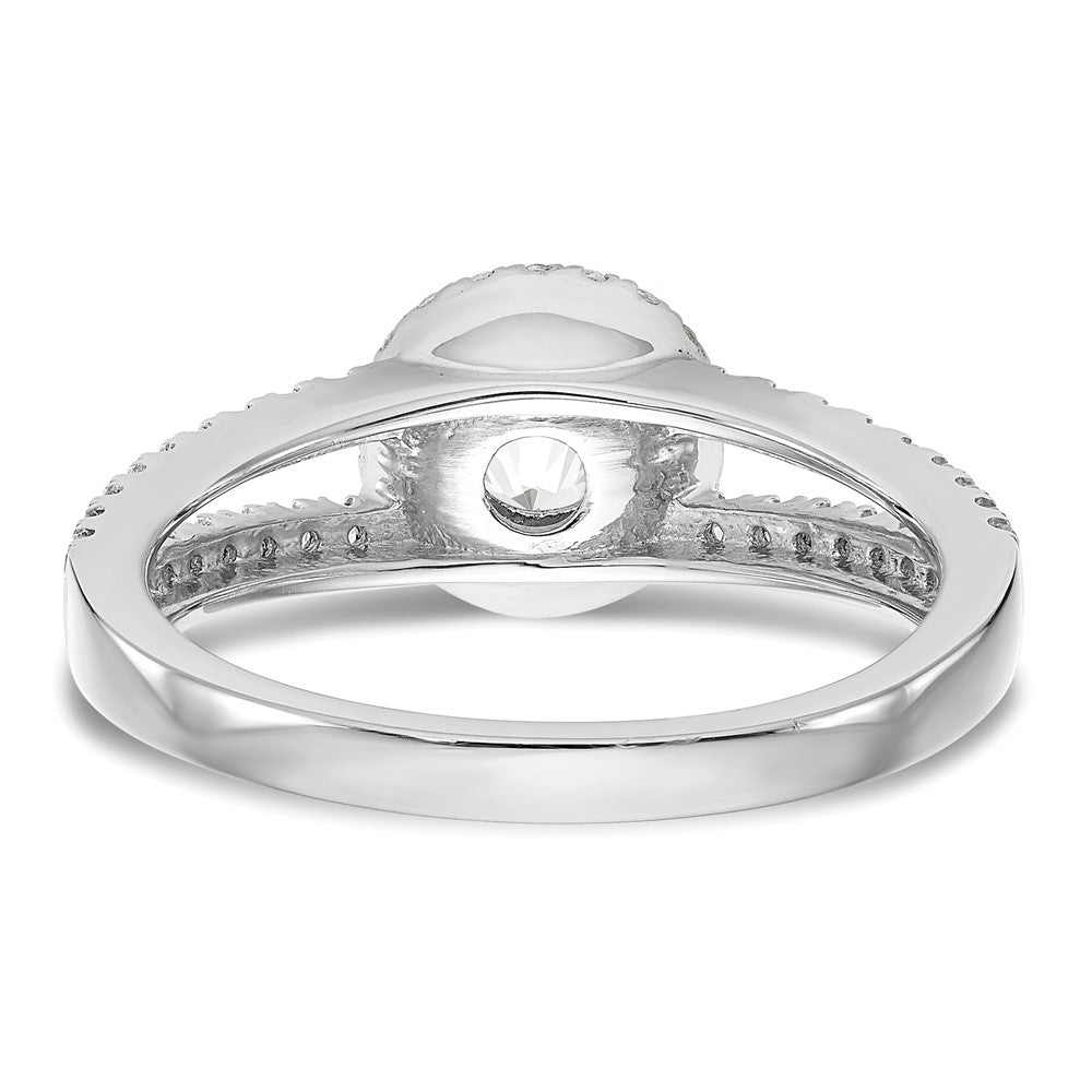14kw 1/3ct Lab Grown Diamond VS/SI+ G+ 3/4ct Center Round Semi Eng Ring