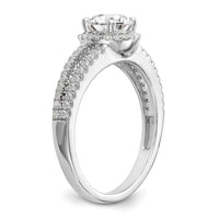 14kw 1/3ct Lab Grown Diamond VS/SI+ G+ 3/4ct Center Round Semi Eng Ring