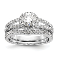 14kw 1/3ct Lab Grown Diamond VS/SI+ G+ 3/4ct Center Round Semi Eng Ring