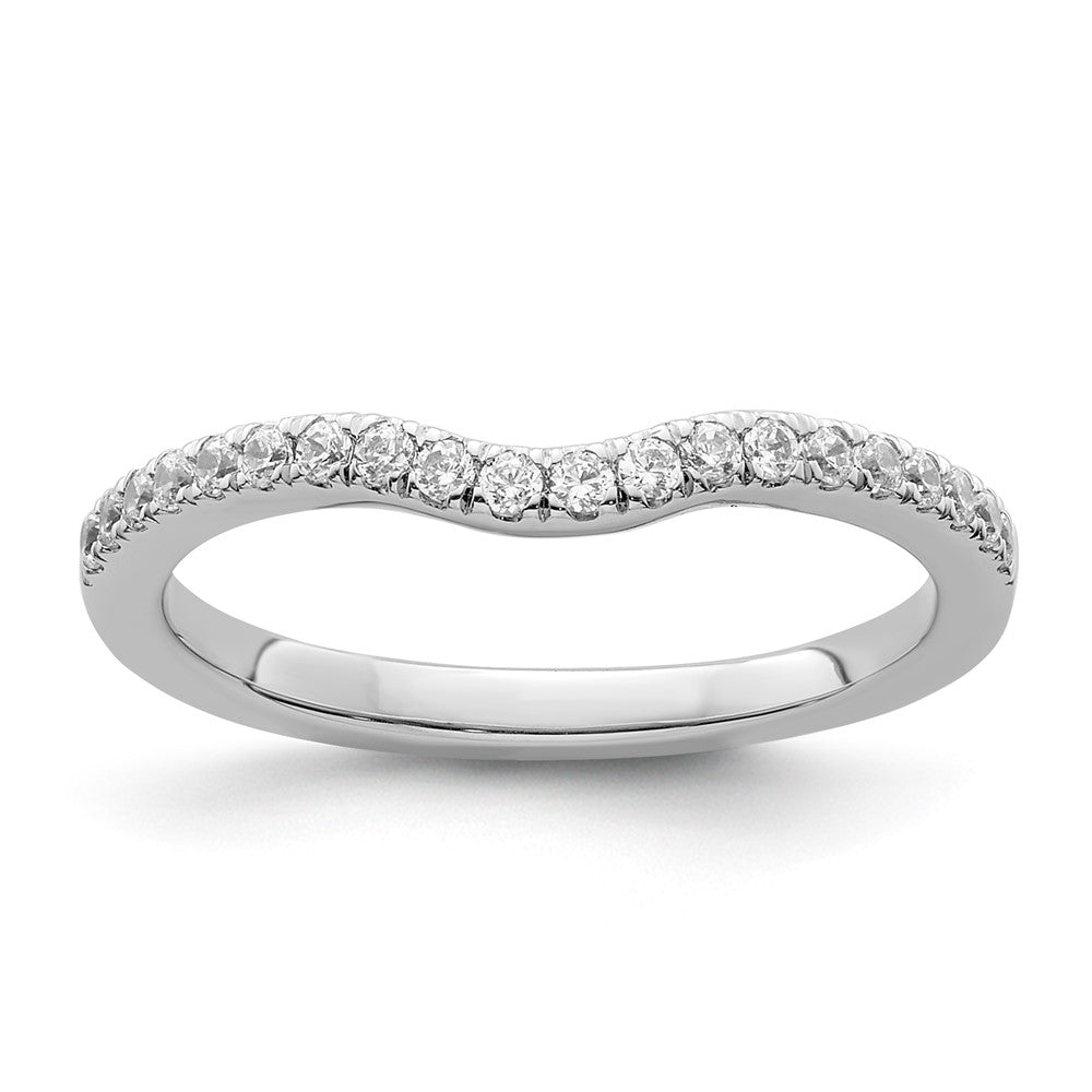 14k White Gold 1/4ct Lab Grown Diamond VS/SI+ G+ Comp Wedding Band
