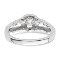 14k White Gold 1ct Lab Grown Diamond VS/SI+ G+ Comp Round Halo Eng Ring
