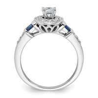 14kw 1/2ct Lab Grown Diamond VS/SI+ G+ &Cr Sapp Comp Halo Eng Ring