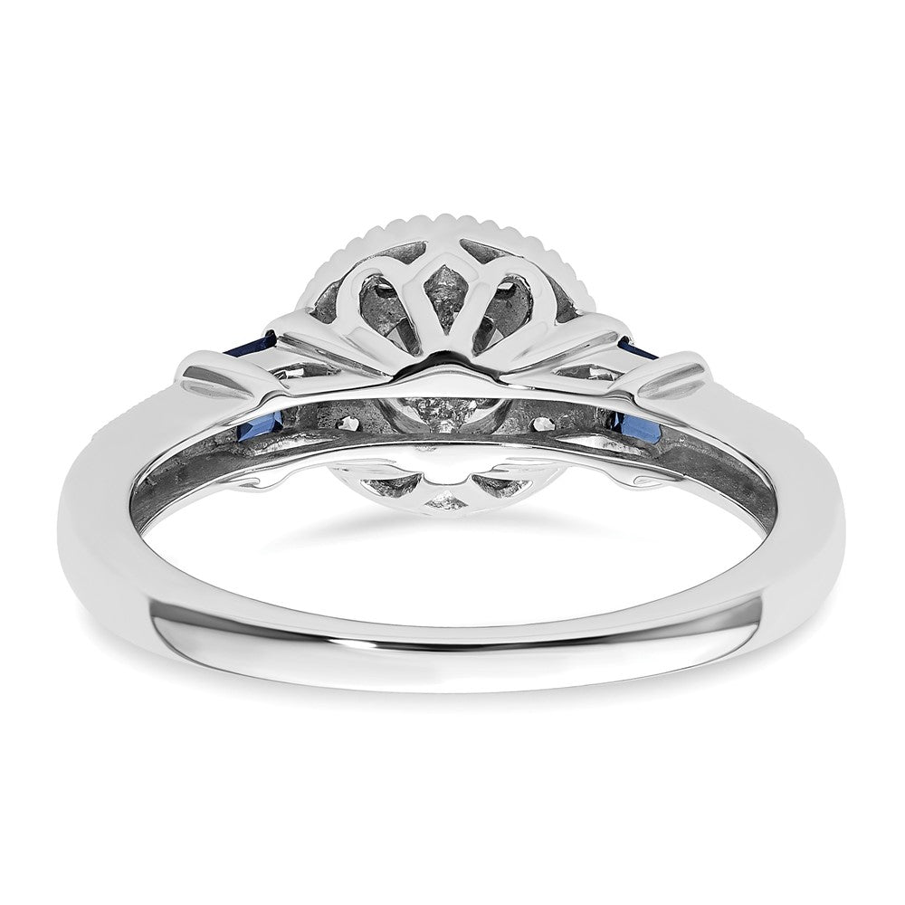 14kw 1/2ct Lab Grown Diamond VS/SI+ G+ &Cr Sapp Comp Halo Eng Ring