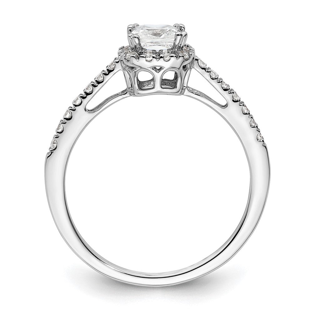 14kw 1/4 ct Lab Grown Dia VS/SI+ G+ 3/4 ct Center Cushion Semi Eng Ring