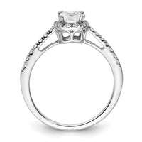 14kw 1/4 ct Lab Grown Dia VS/SI+ G+ 3/4 ct Center Cushion Semi Eng Ring