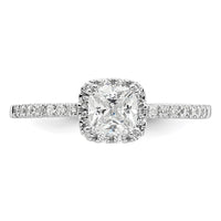 14kw 1/4 ct Lab Grown Dia VS/SI+ G+ 3/4 ct Center Cushion Semi Eng Ring