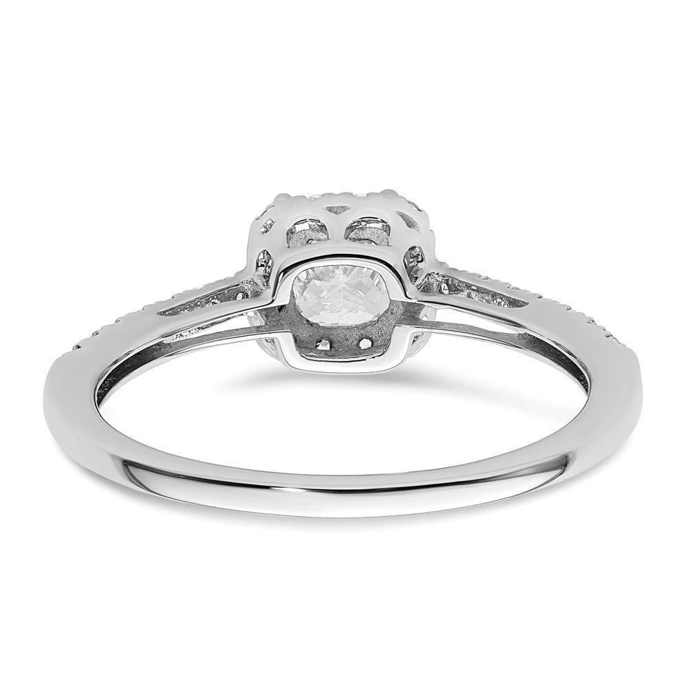 14kw 1/4 ct Lab Grown Dia VS/SI+ G+ 3/4 ct Center Cushion Semi Eng Ring