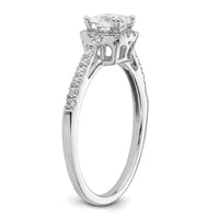 14kw 1/4 ct Lab Grown Dia VS/SI+ G+ 3/4 ct Center Cushion Semi Eng Ring