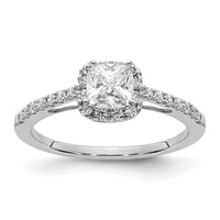 14kw 1/4 ct Lab Grown Dia VS/SI+ G+ 3/4 ct Center Cushion Semi Eng Ring