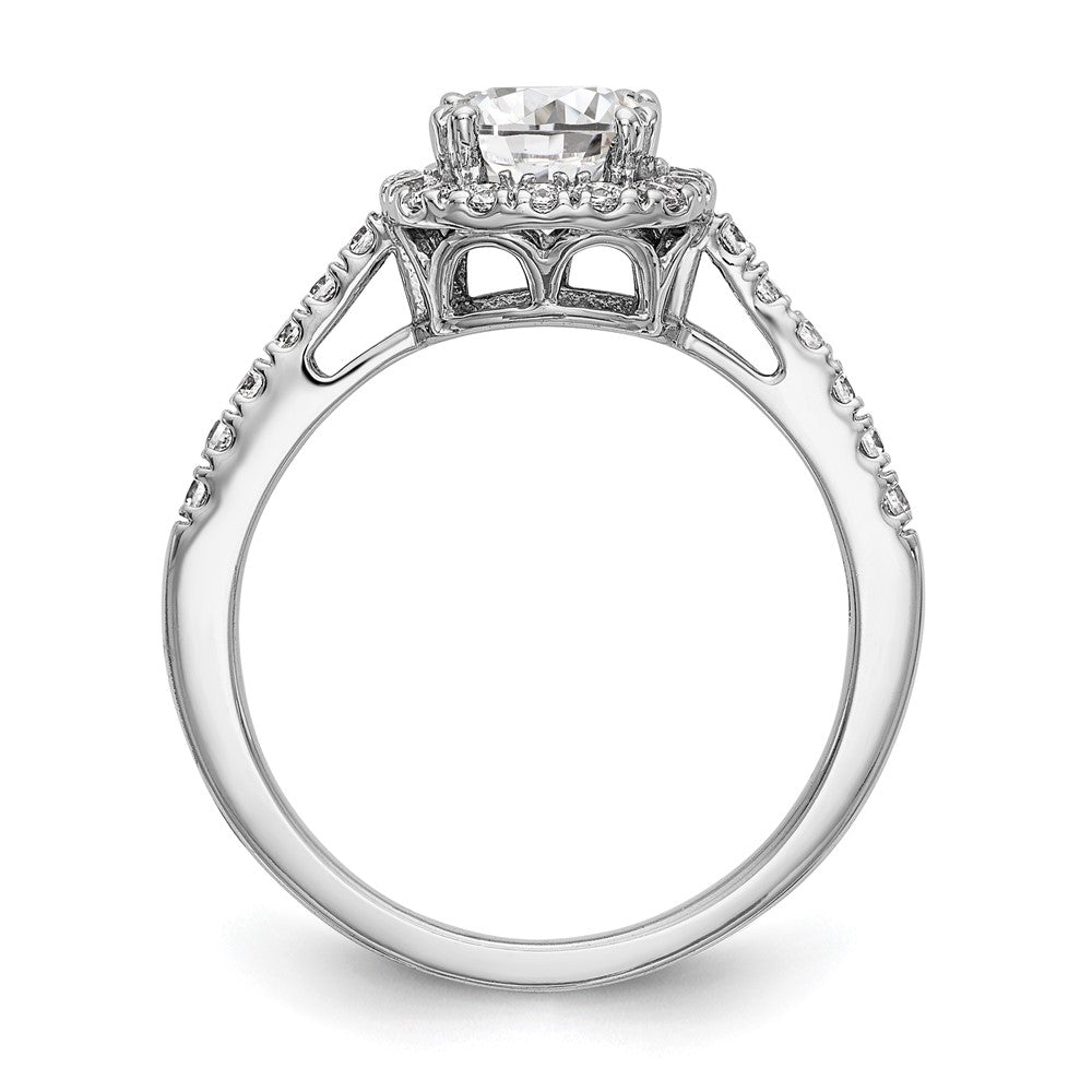 14kw 3/8 ct Lab Grown Dia VS/SI+ G+ 7/8 ct Center Cushion Semi Eng Ring