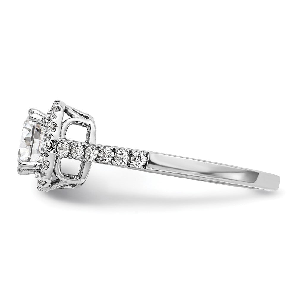 14kw 3/8 ct Lab Grown Dia VS/SI+ G+ 7/8 ct Center Cushion Semi Eng Ring