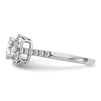 14kw 3/8 ct Lab Grown Dia VS/SI+ G+ 7/8 ct Center Cushion Semi Eng Ring