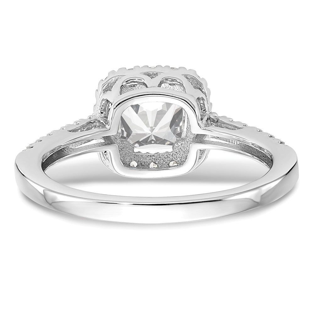 14kw 3/8 ct Lab Grown Dia VS/SI+ G+ 7/8 ct Center Cushion Semi Eng Ring