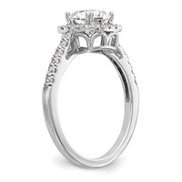 14kw 3/8 ct Lab Grown Dia VS/SI+ G+ 7/8 ct Center Cushion Semi Eng Ring