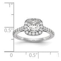 14kw 3/8 ct Lab Grown Dia VS/SI+ G+ 7/8 ct Center Cushion Semi Eng Ring