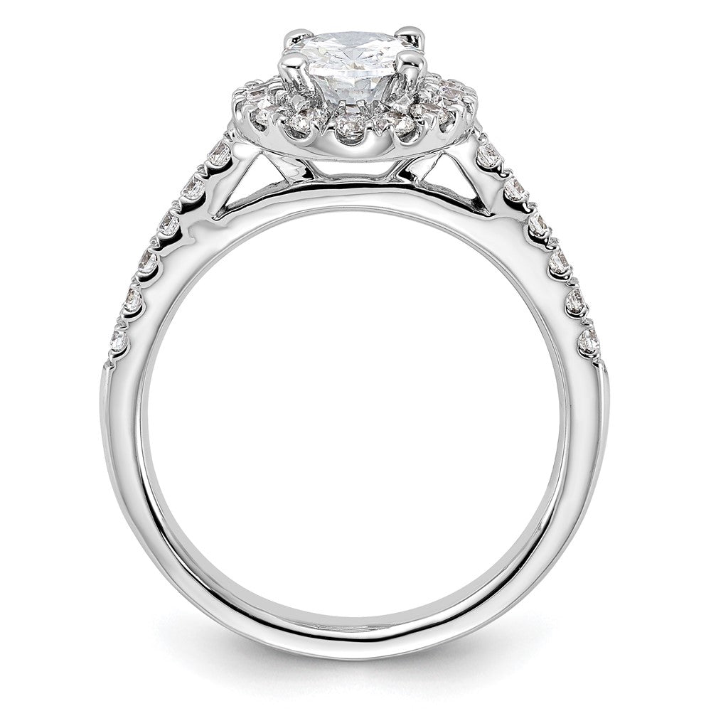 14kw 1/2ct Lab Grown Dia VS/SI+ G+ 1ct Center Oval Semi Eng Ring