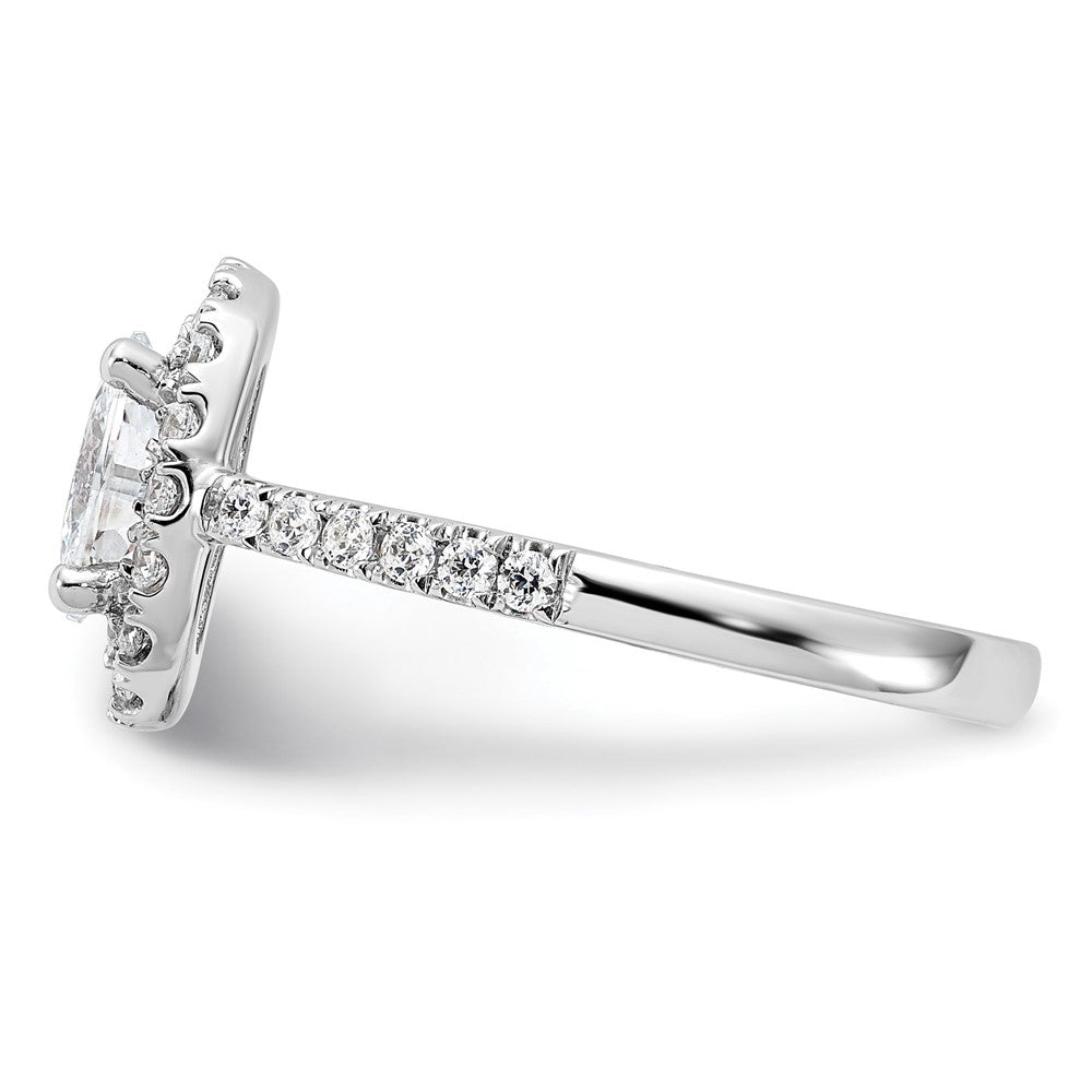 14kw 1/2ct Lab Grown Dia VS/SI+ G+ 1ct Center Oval Semi Eng Ring