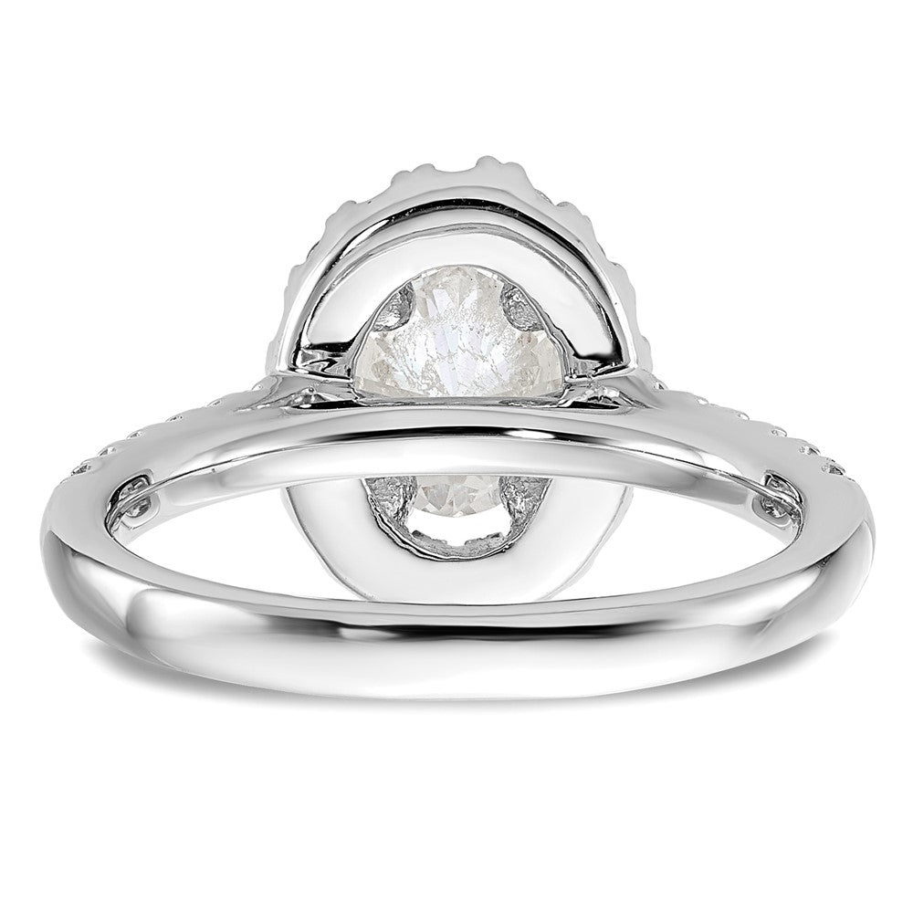 14kw 1/2ct Lab Grown Dia VS/SI+ G+ 1ct Center Oval Semi Eng Ring