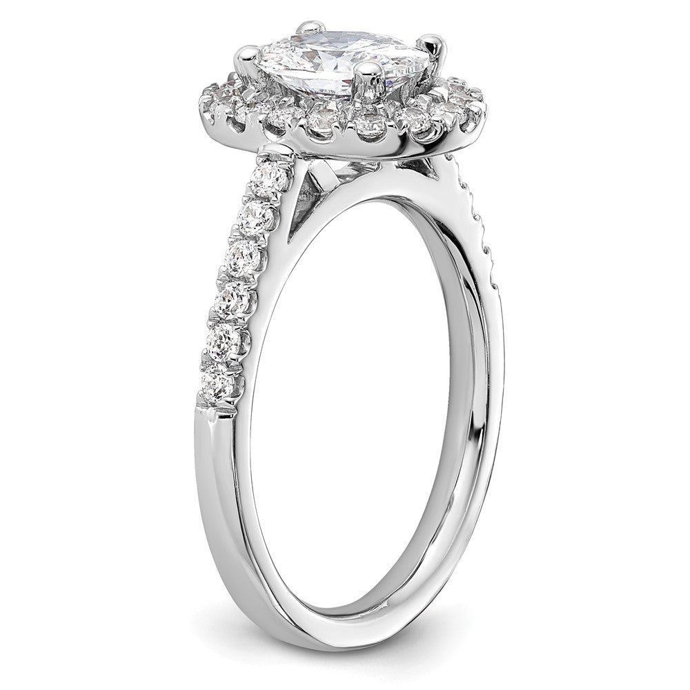 14kw 1/2ct Lab Grown Dia VS/SI+ G+ 1ct Center Oval Semi Eng Ring
