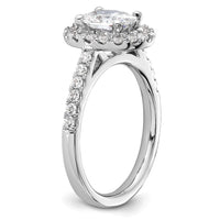 14kw 1/2ct Lab Grown Dia VS/SI+ G+ 1ct Center Oval Semi Eng Ring