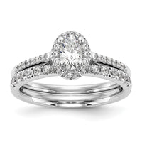 14kw 1/2ct Lab Grown Dia VS/SI+ G+ 1ct Center Oval Semi Eng Ring