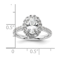 14kw 1/2ct Lab Grown Dia VS/SI+ G+ 1ct Center Oval Semi Eng Ring